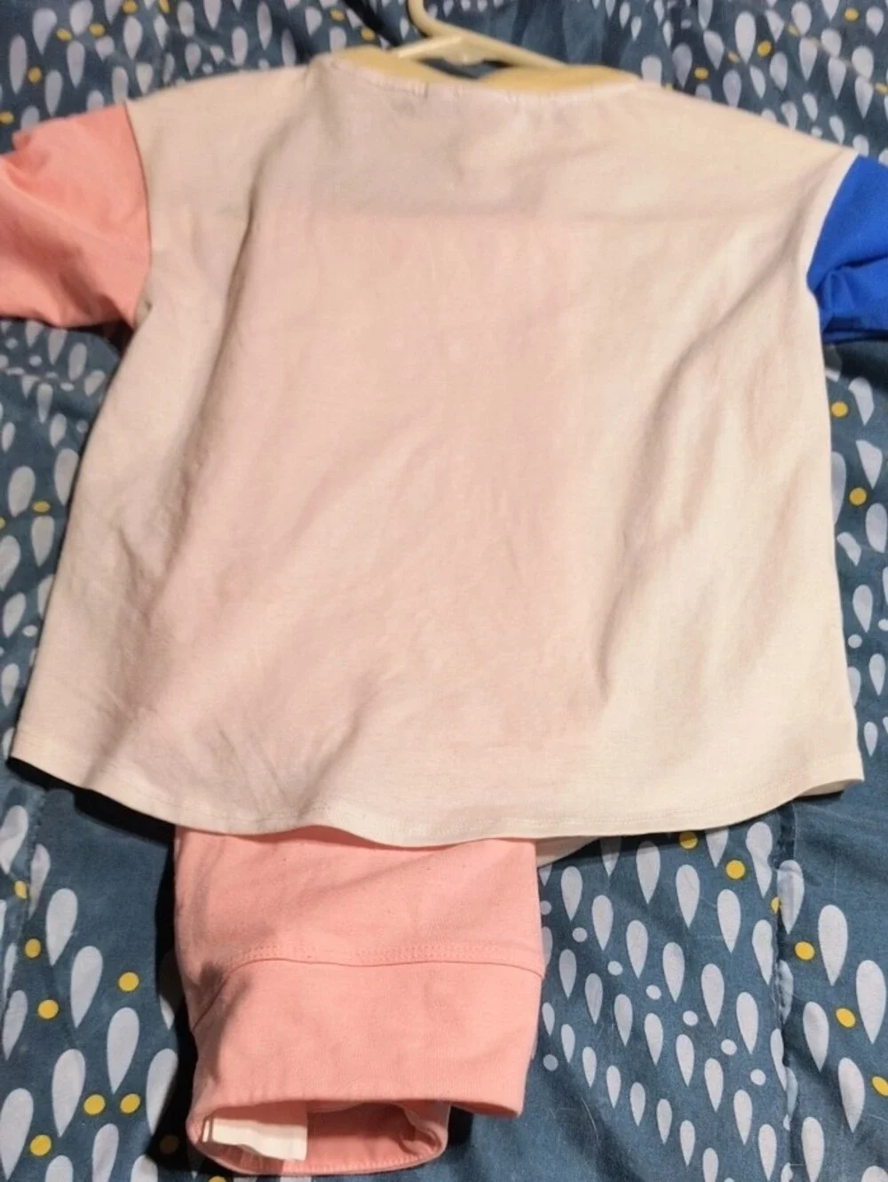 Puma Girls Pink and White Character Pajama Set with Blue Sleeve Accent